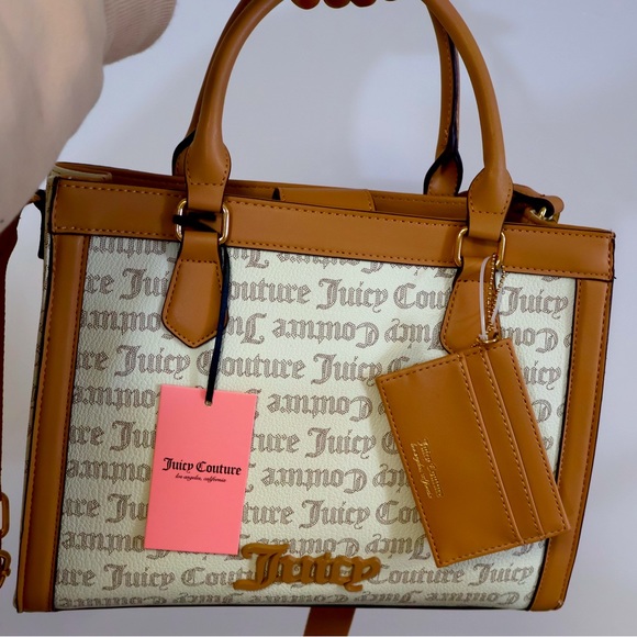 Juicy Couture White/Tan Monogram Purse - Picture 9 of 9